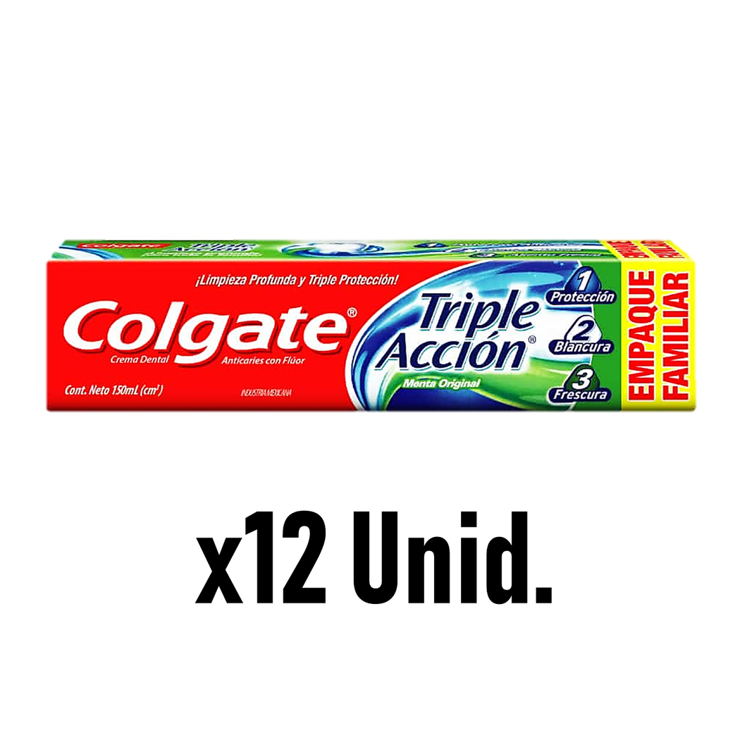 COLGATE TRIPLE ACCION 150 ML - 12 UNIDADES