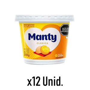 MARGARINA MANTY CLASICA - 12 UNIDADES 300 GR